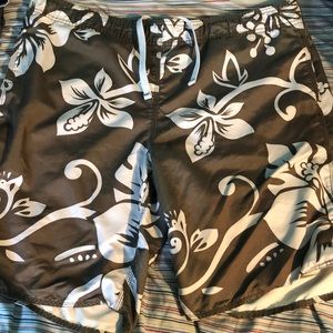 Olive green bathing suit shorts
